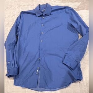 Elegant Blue Men's Dress Shirt